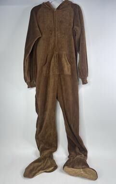 Teddy Bear Adult Hoodie One Piece Size Medium Cozy Kidcore Unisex Loungewear